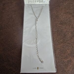 Pura Vida Silver Lariat Necklace - Silver